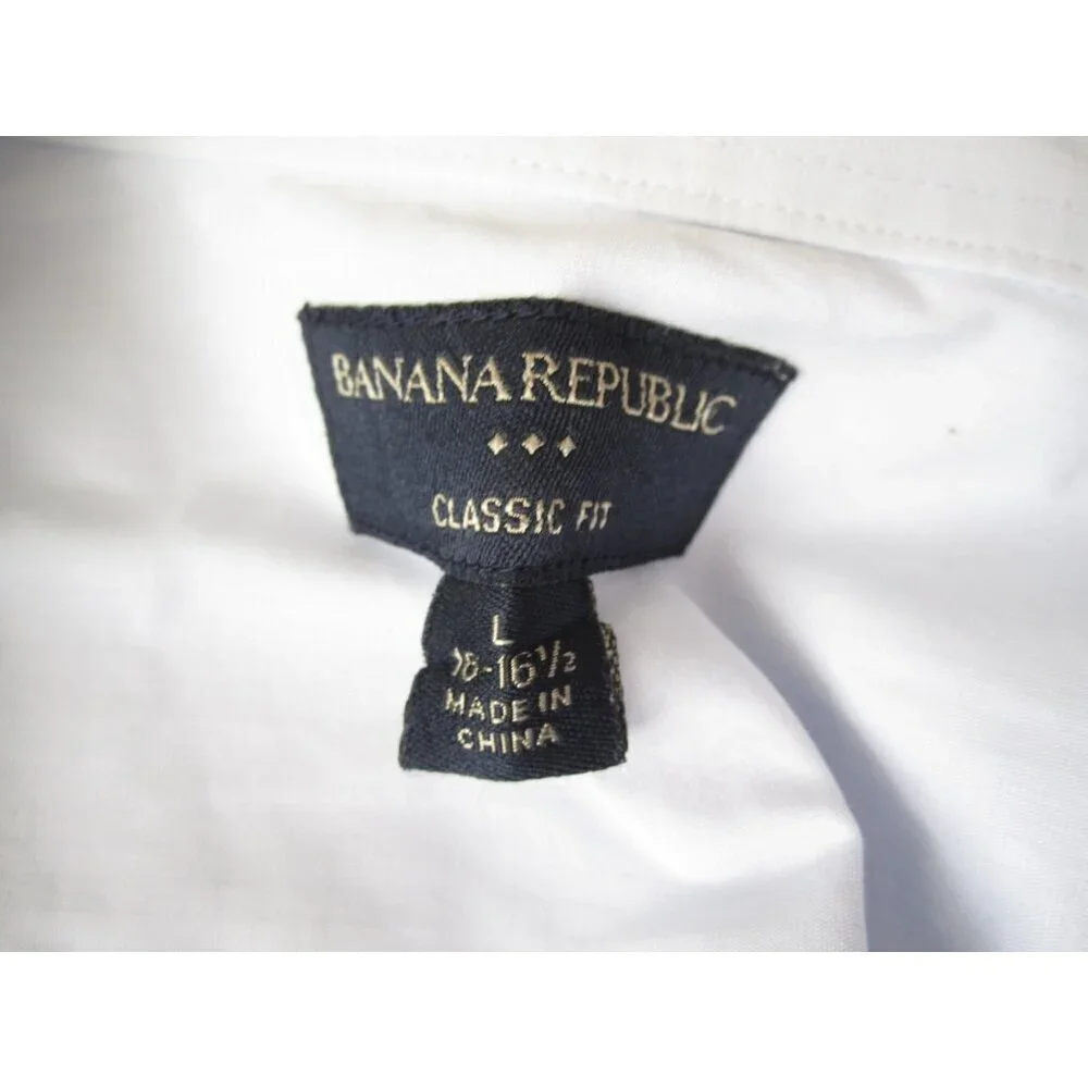 Men Banana Republic Classic Fit Button Long Sleeve Shirt Sz L (MT716)